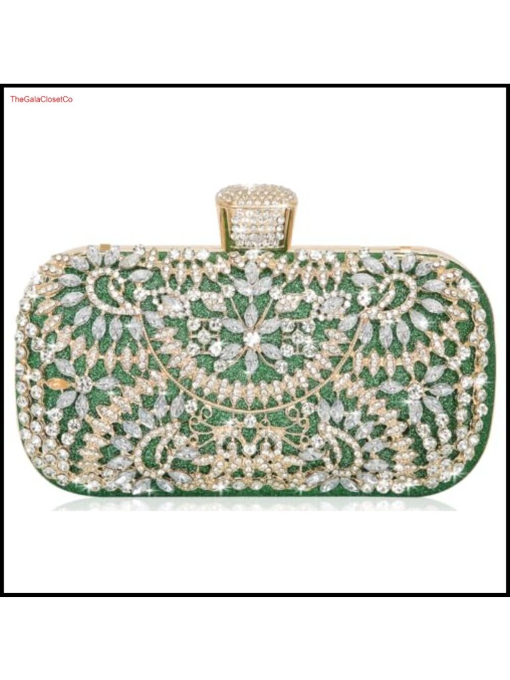 Rhinestone Floral Evening Bag Chain Crossbody Handbag